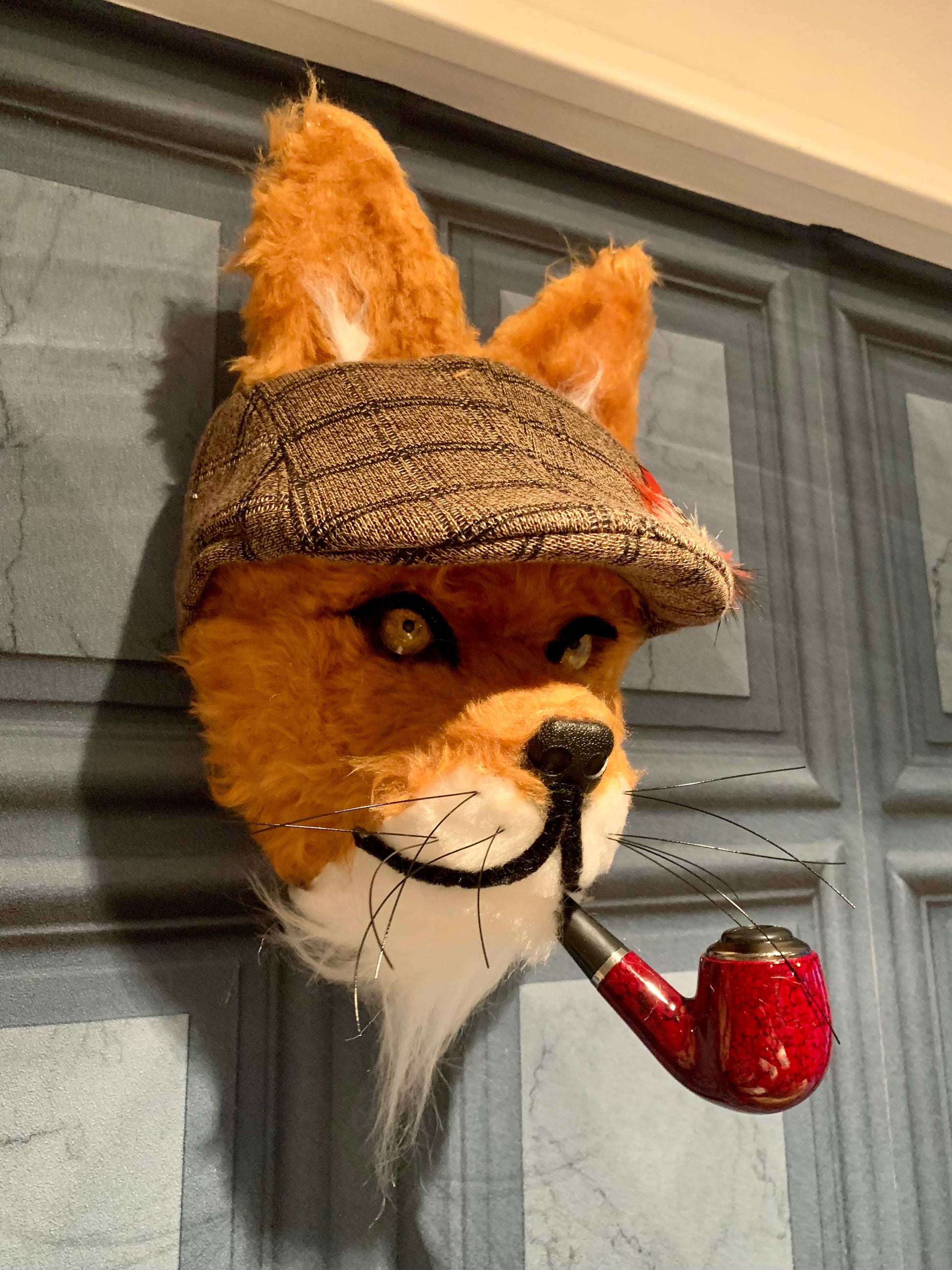Mr Fox Handmade Chap with pipe and flat cap