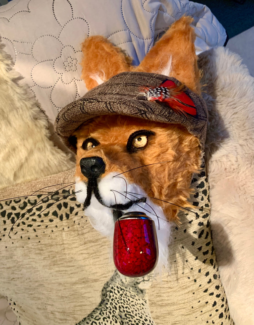 Mr Fox Handmade Chap with pipe and flat cap