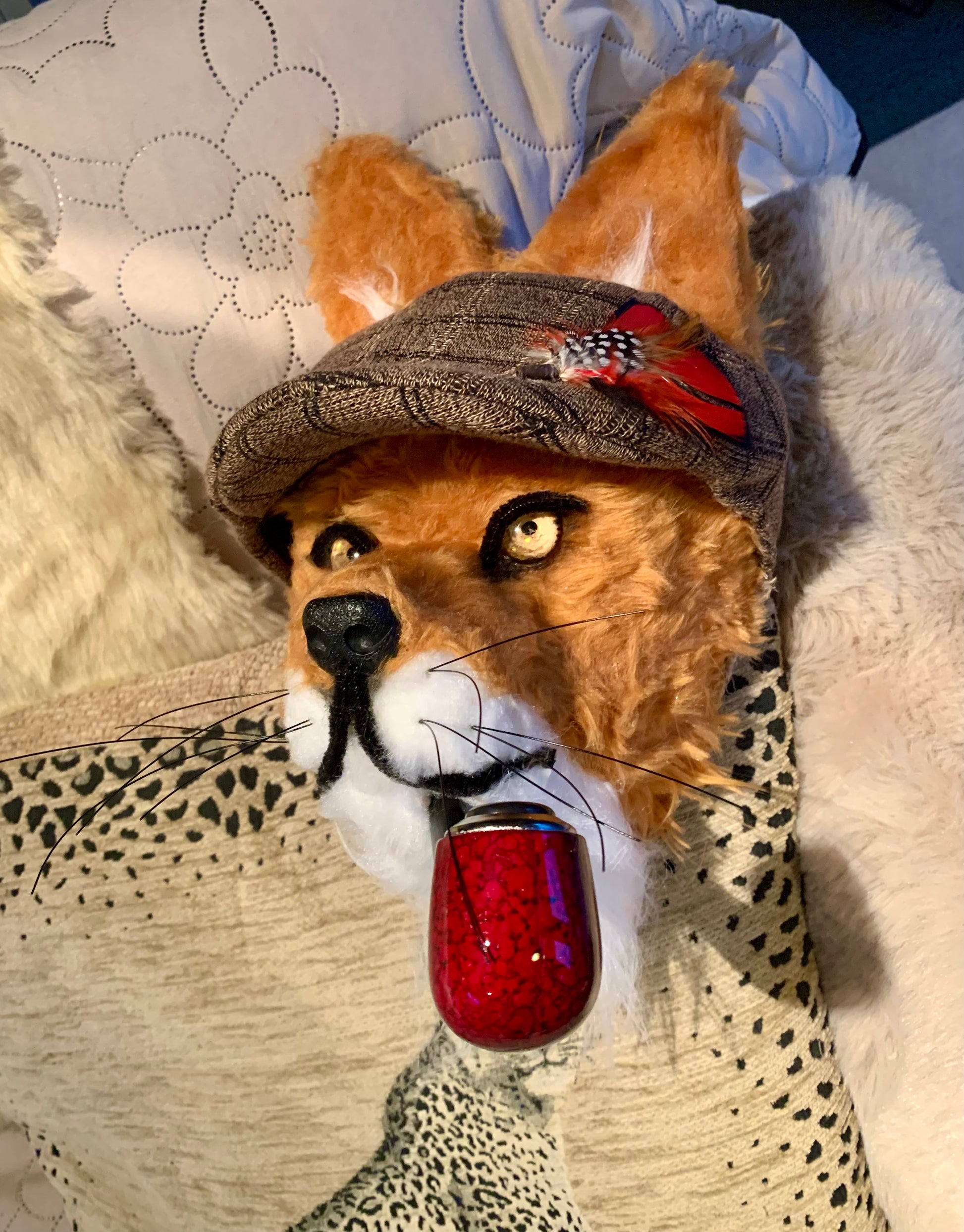 Mr Fox Handmade Chap with pipe and flat cap