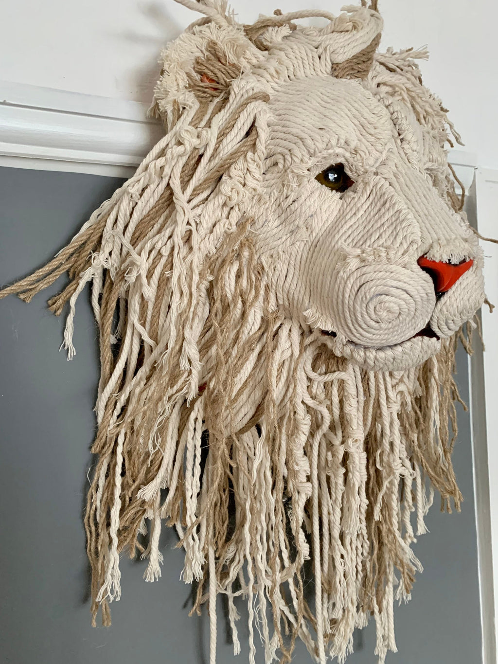 Lion head beautifully handmade wall art animal head unique unusual gift jungle baby nursery