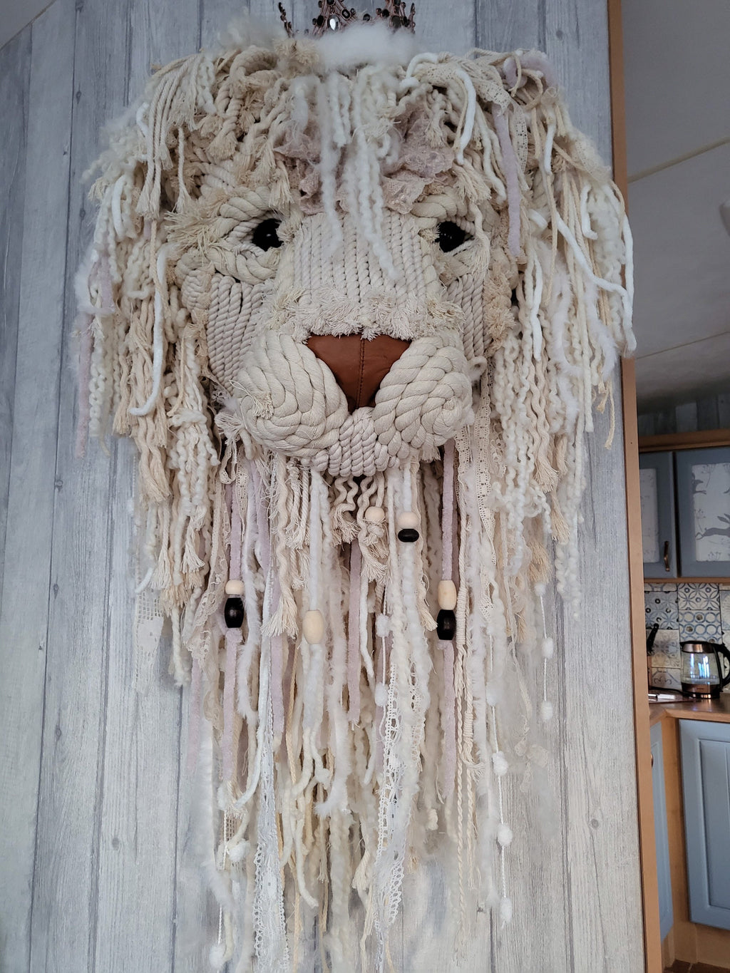 Lion Wall Hanging he’s so big and cuddly  big boho delight Ideal for Present 3ft long amazing