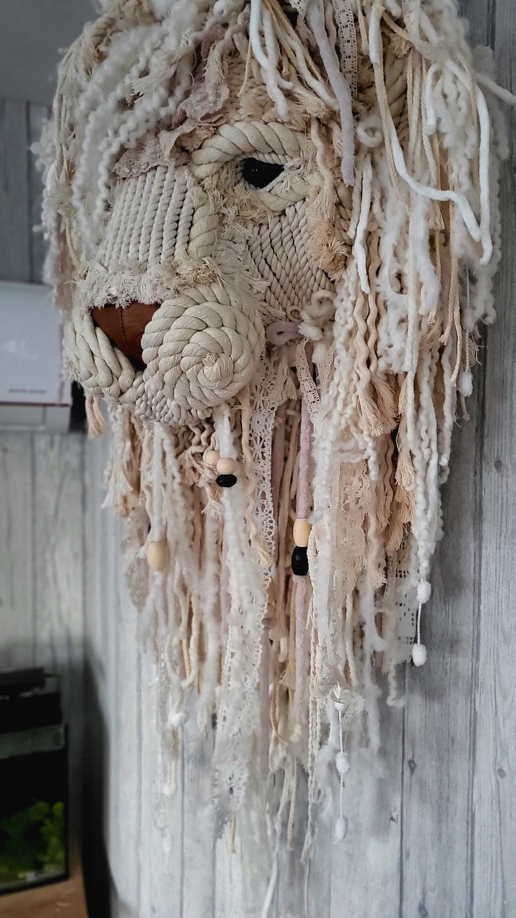 Lion Wall Hanging he’s so big and cuddly  big boho delight Ideal for Present 3ft long amazing