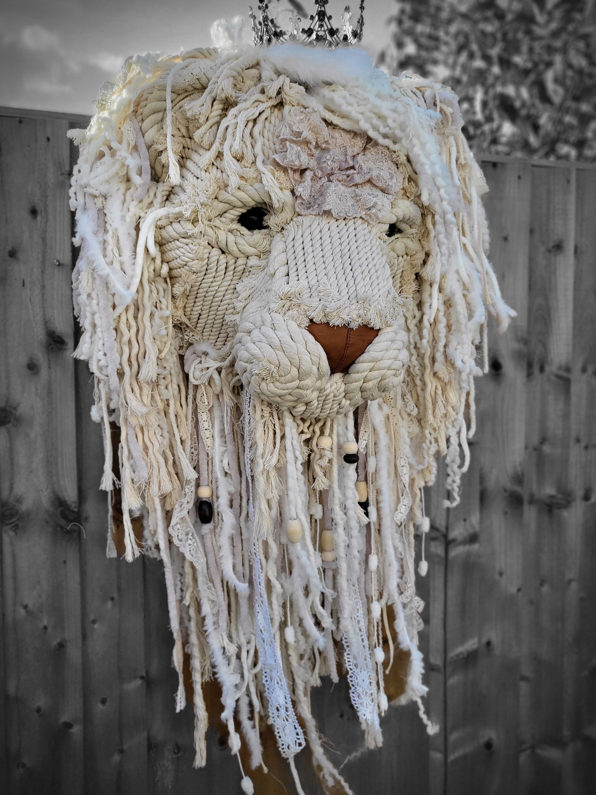 Lion Wall Hanging he’s so big and cuddly  big boho delight Ideal for Present 3ft long amazing