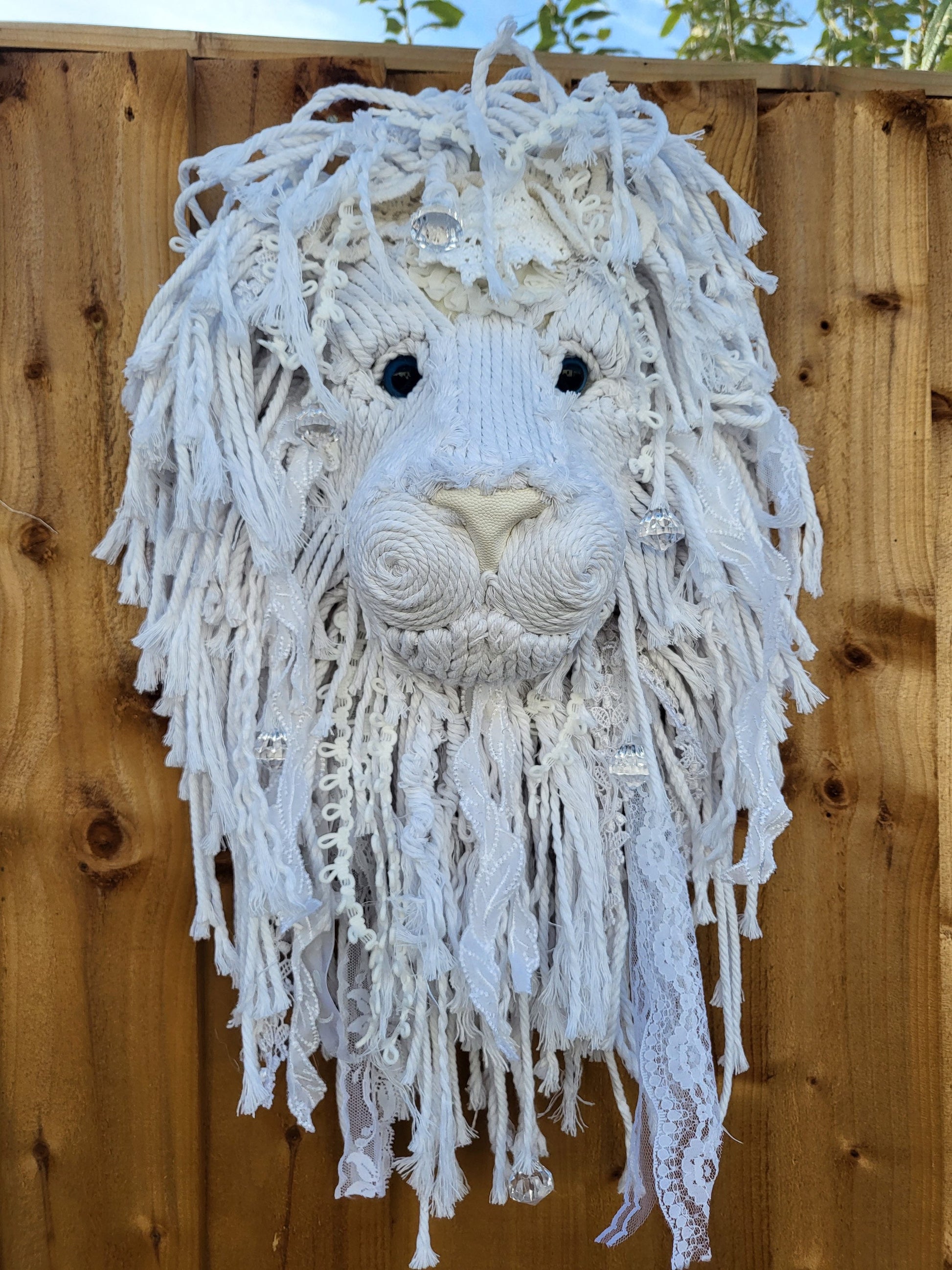 White Lion wall art light weight lace and crystal  Nursery baby sparkling