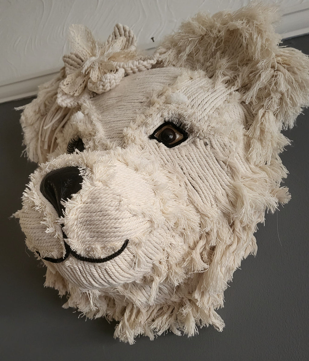 Teddy Large handmade Bear macrame flower cute Teddy gift kids bedroom