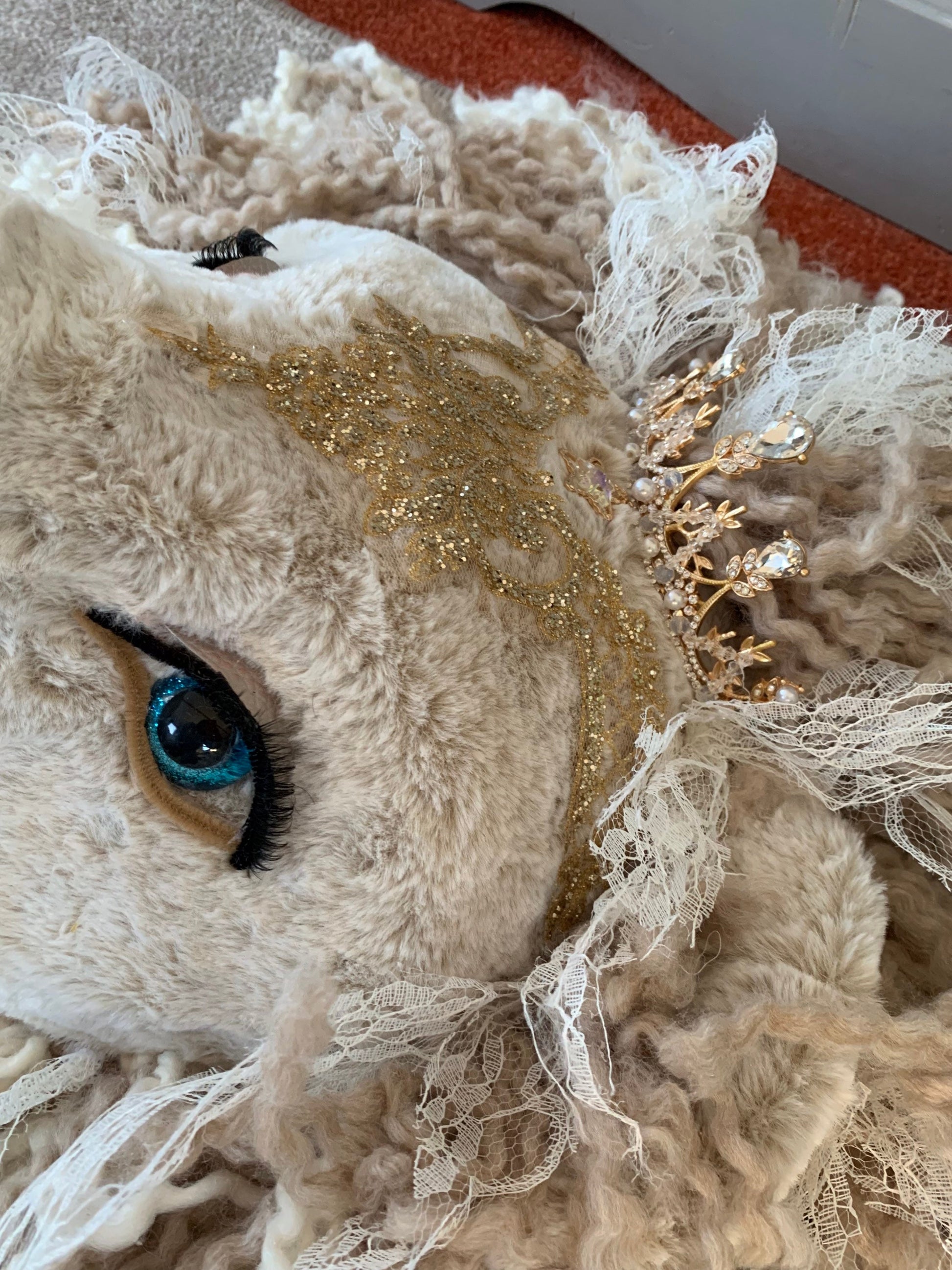 Handmade beautiful Lion head gift tiara soft baby nursery super cute and soft unique gift kids room