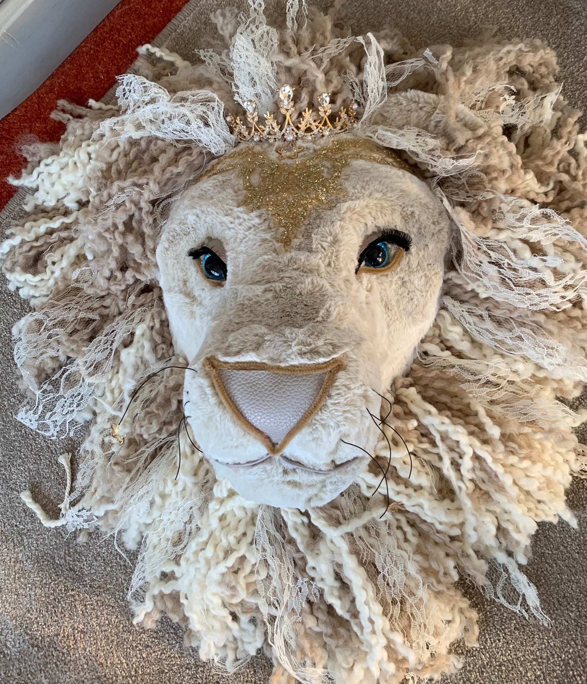 Handmade beautiful Lion head gift tiara soft baby nursery super cute and soft unique gift kids room