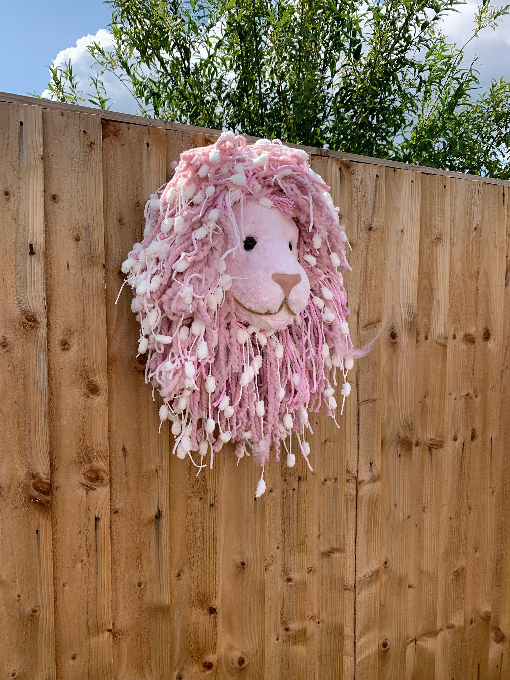 Baby Pink Lion Head, girls bedroom Gift boxed GORGEOUS Animal head