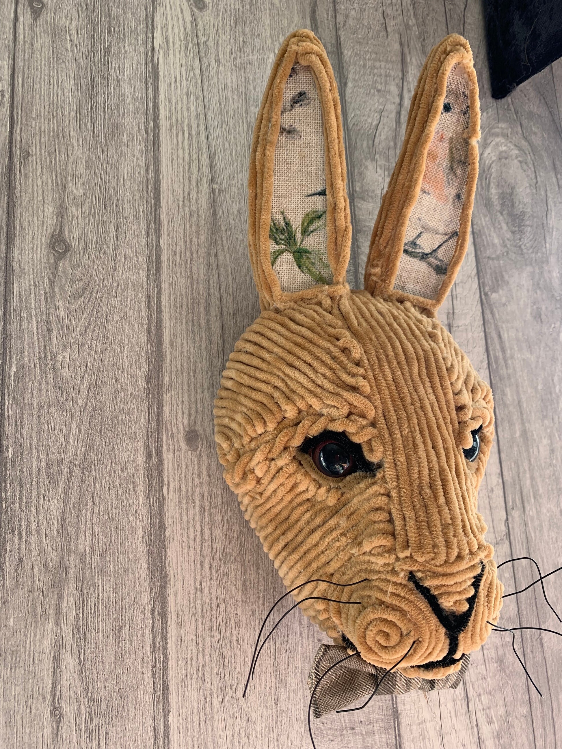 Hare Mr Hartley velvet face large eyes countryside animal  Gift boxed GORGEOUS rabbit bespoke animal head handmade birthday