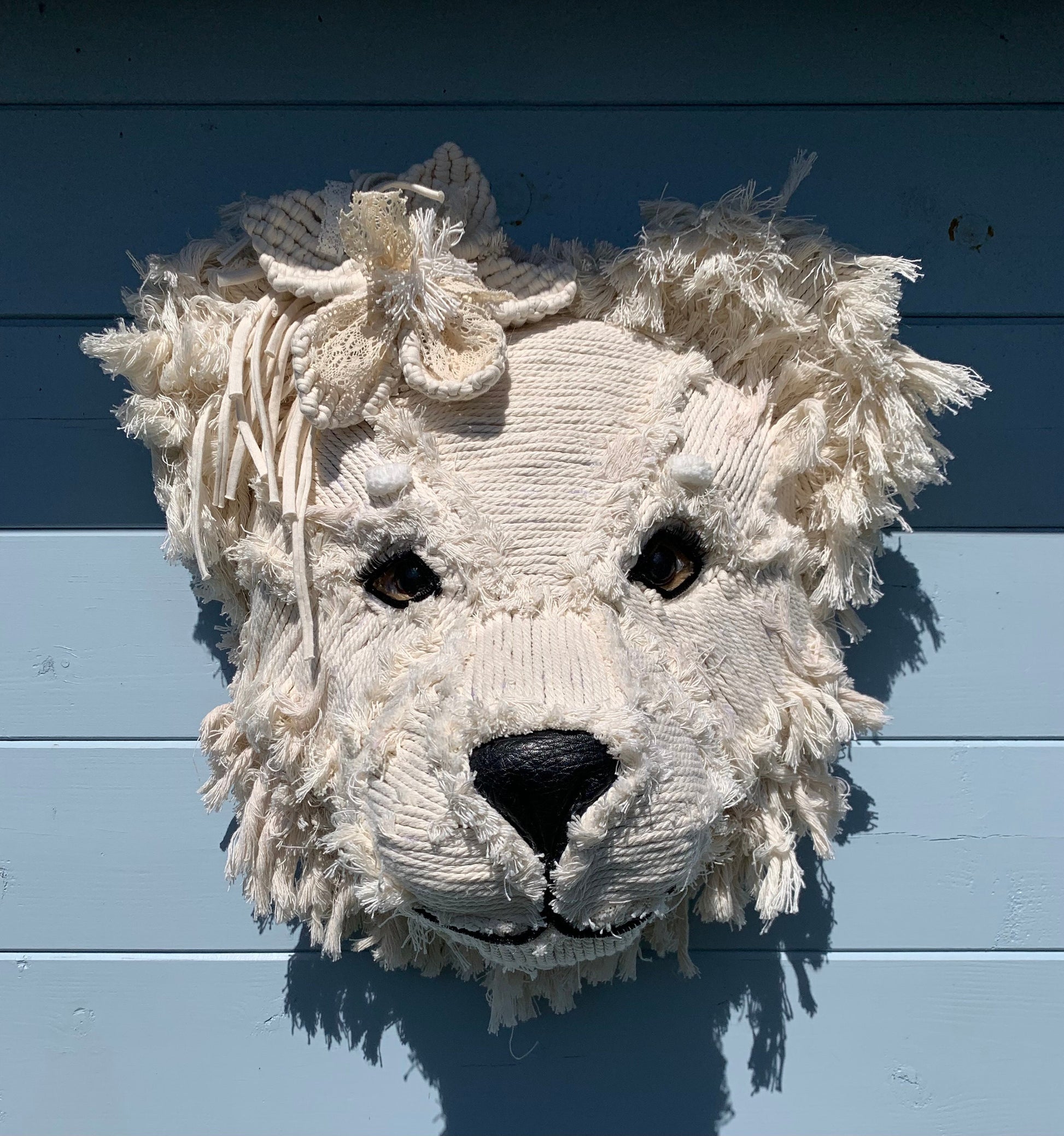 Teddy Large handmade Bear macrame flower cute Teddy gift kids bedroom