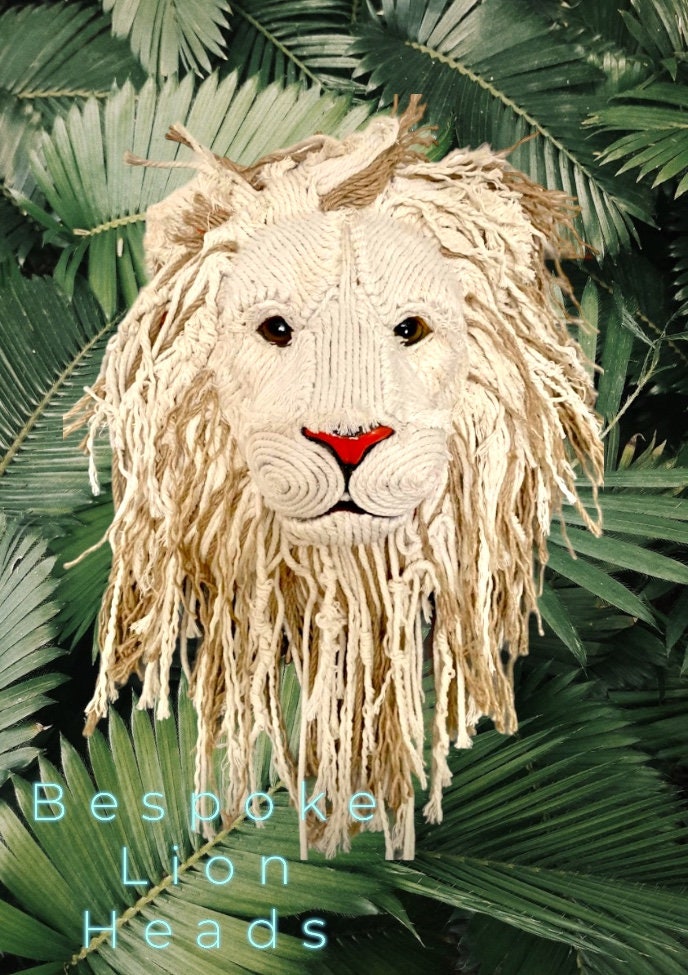 Lion head beautifully handmade wall art animal head unique unusual gift jungle baby nursery