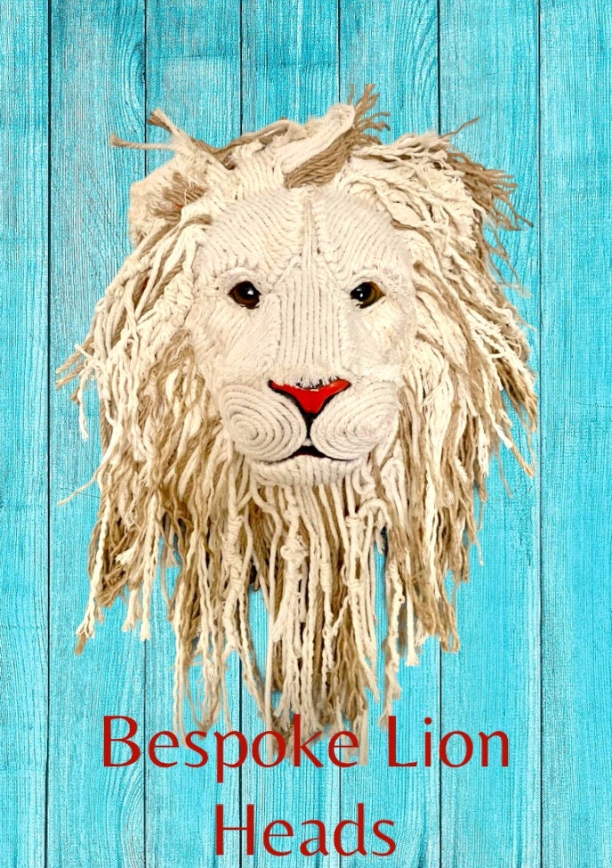Lion head beautifully handmade wall art animal head unique unusual gift jungle baby nursery