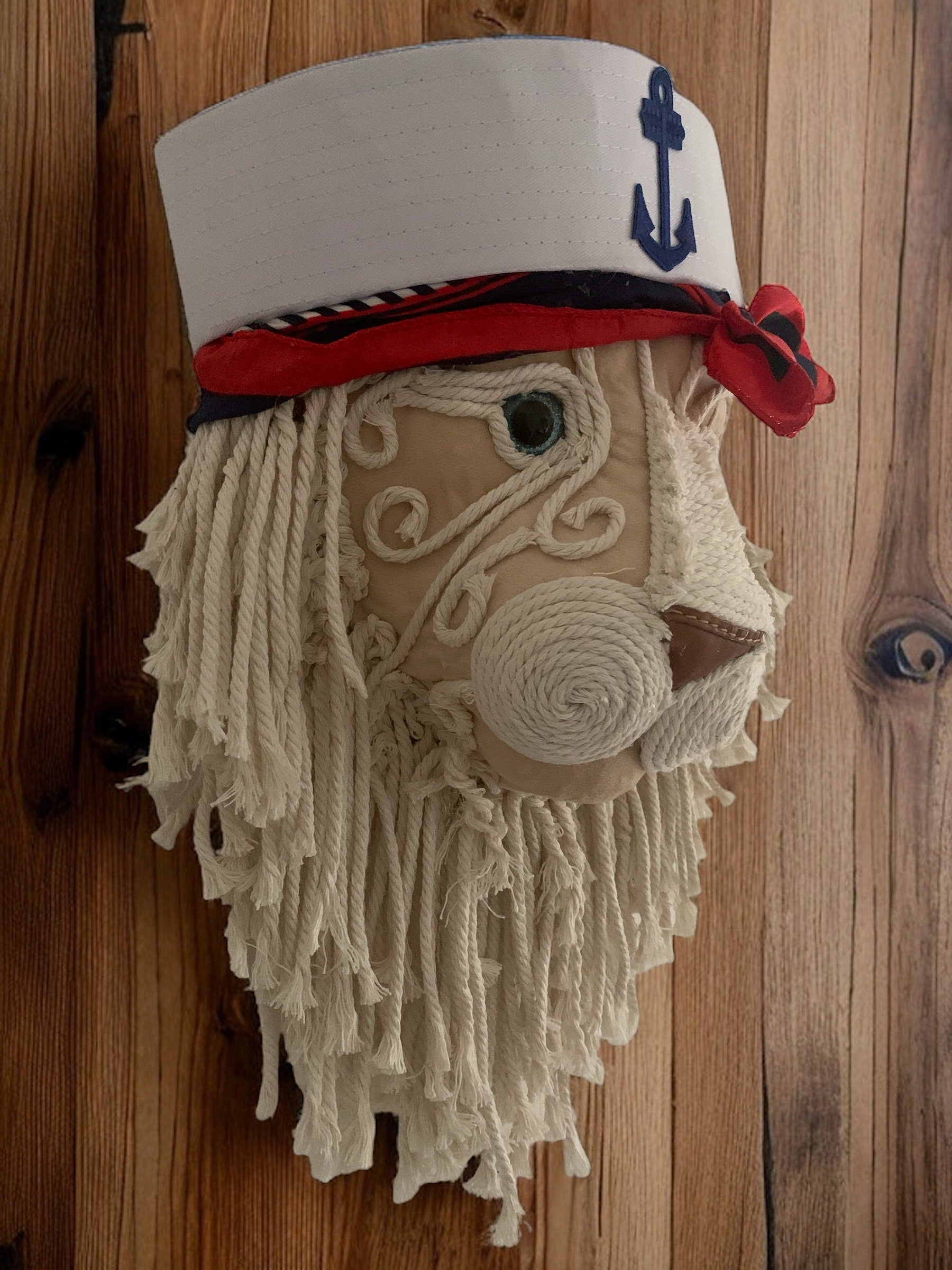 Sailor Sam Lion head Nautical handmade animal head Great Gift wall Picture Faux  taxidermy