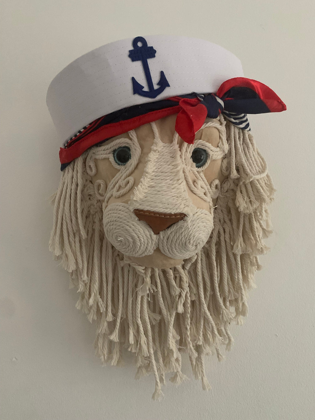 Sailor Sam Lion head Nautical handmade animal head Great Gift wall Picture Faux  taxidermy