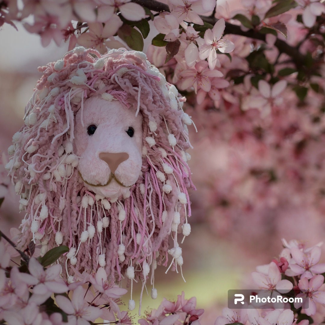 Baby Pink Lion Head, girls bedroom Gift boxed GORGEOUS Animal head