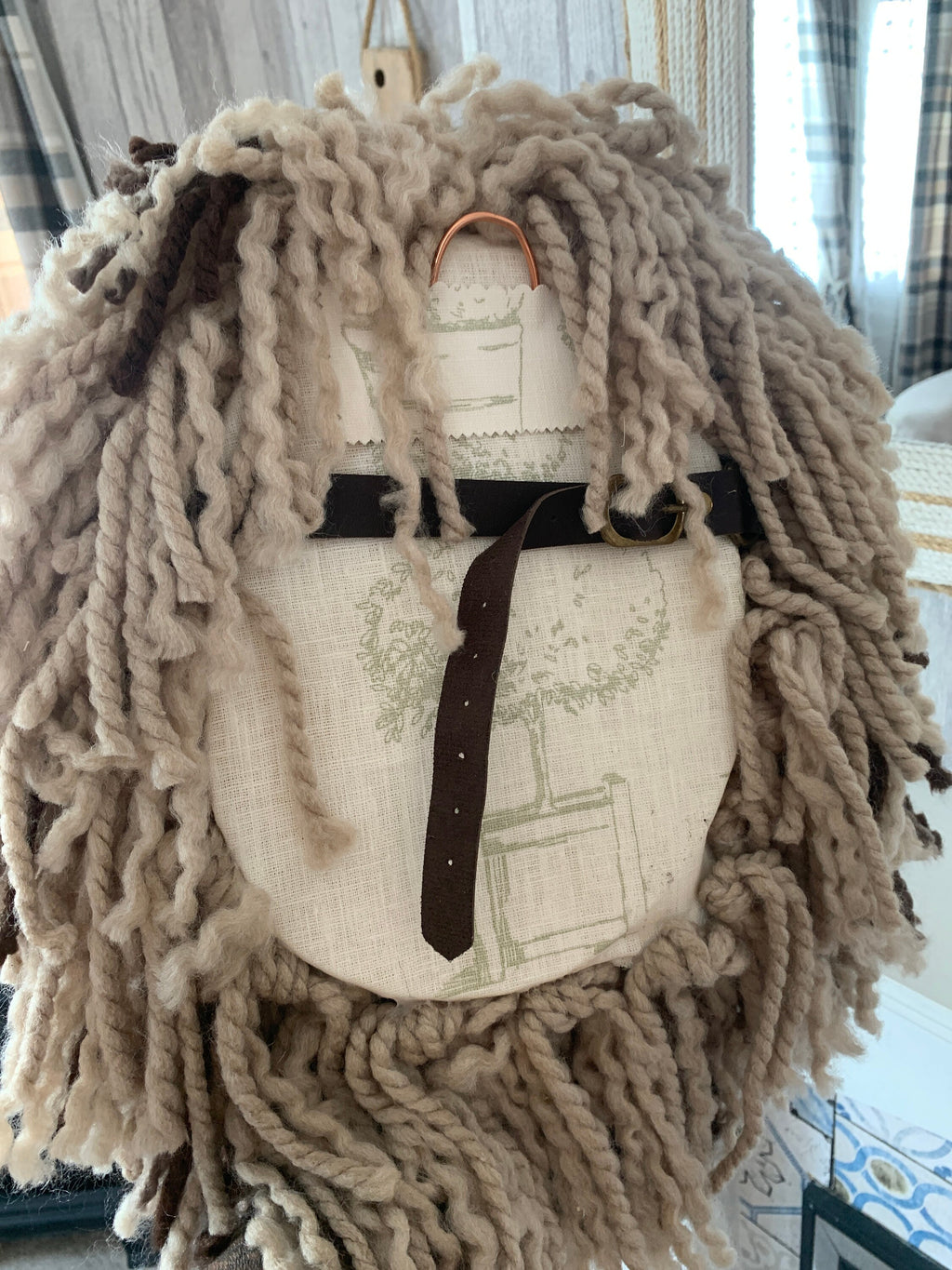 Big Woolley  Lion Head with leather  vintage goggles Great gift he’s Fabulous