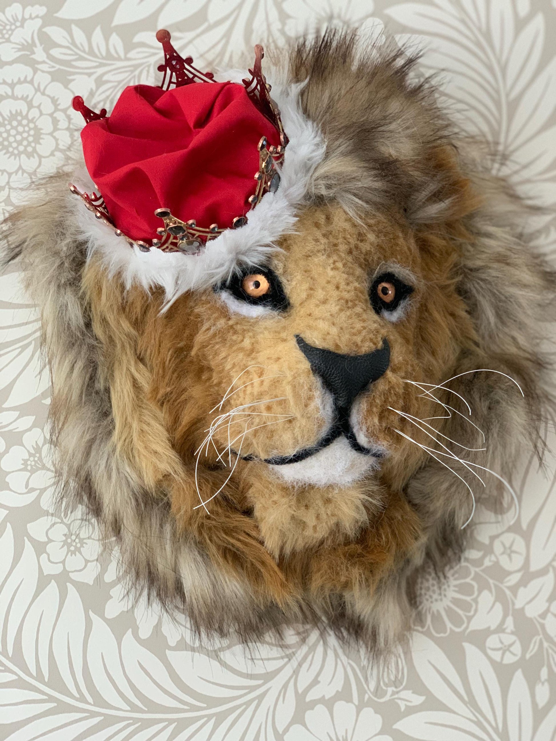 Realistic Faux Lion head wall art Faux animal heads King of the Jungle