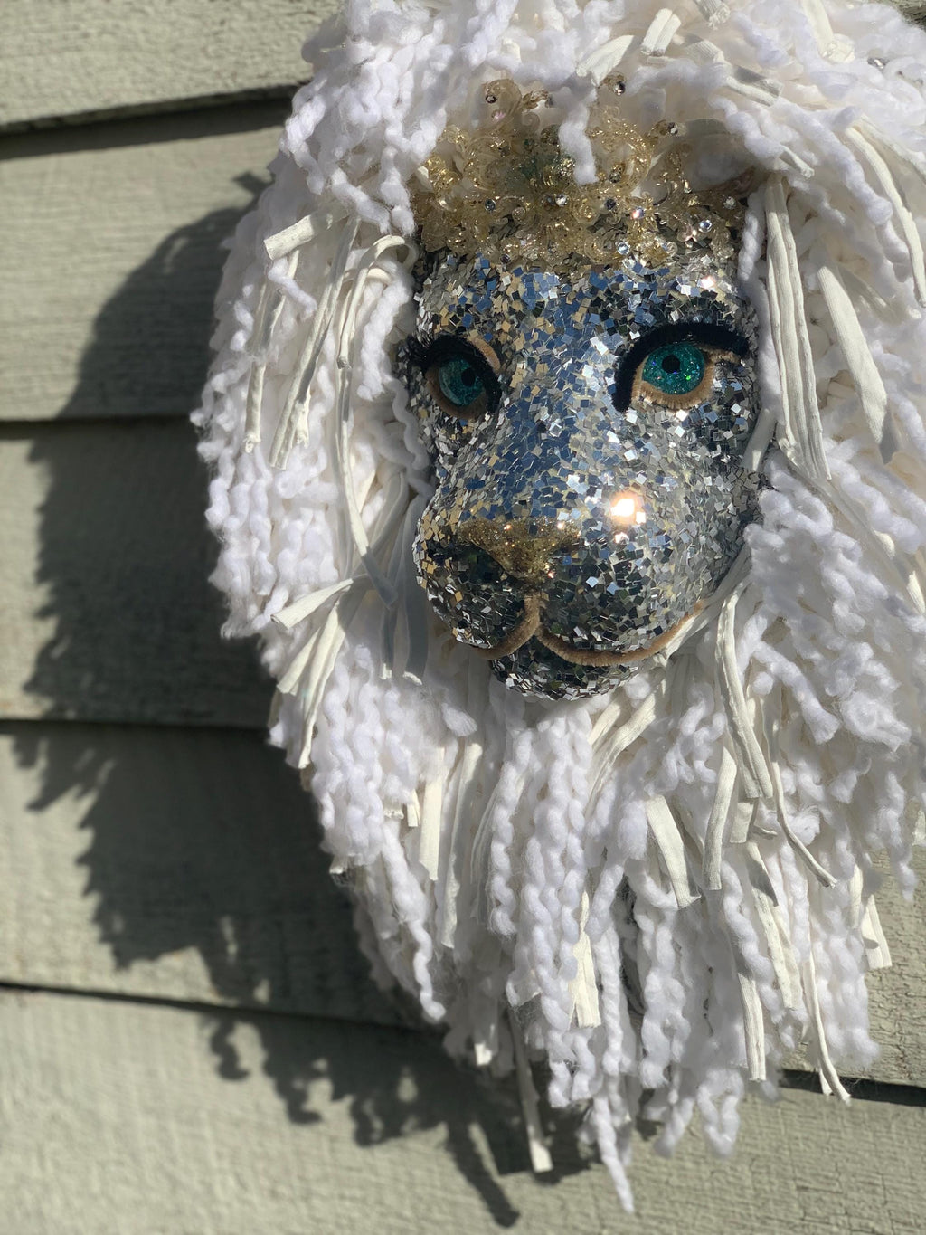 Bling Bling Amazing Handmade Lion head Design, super sparkly face Boutique bedroom lounge