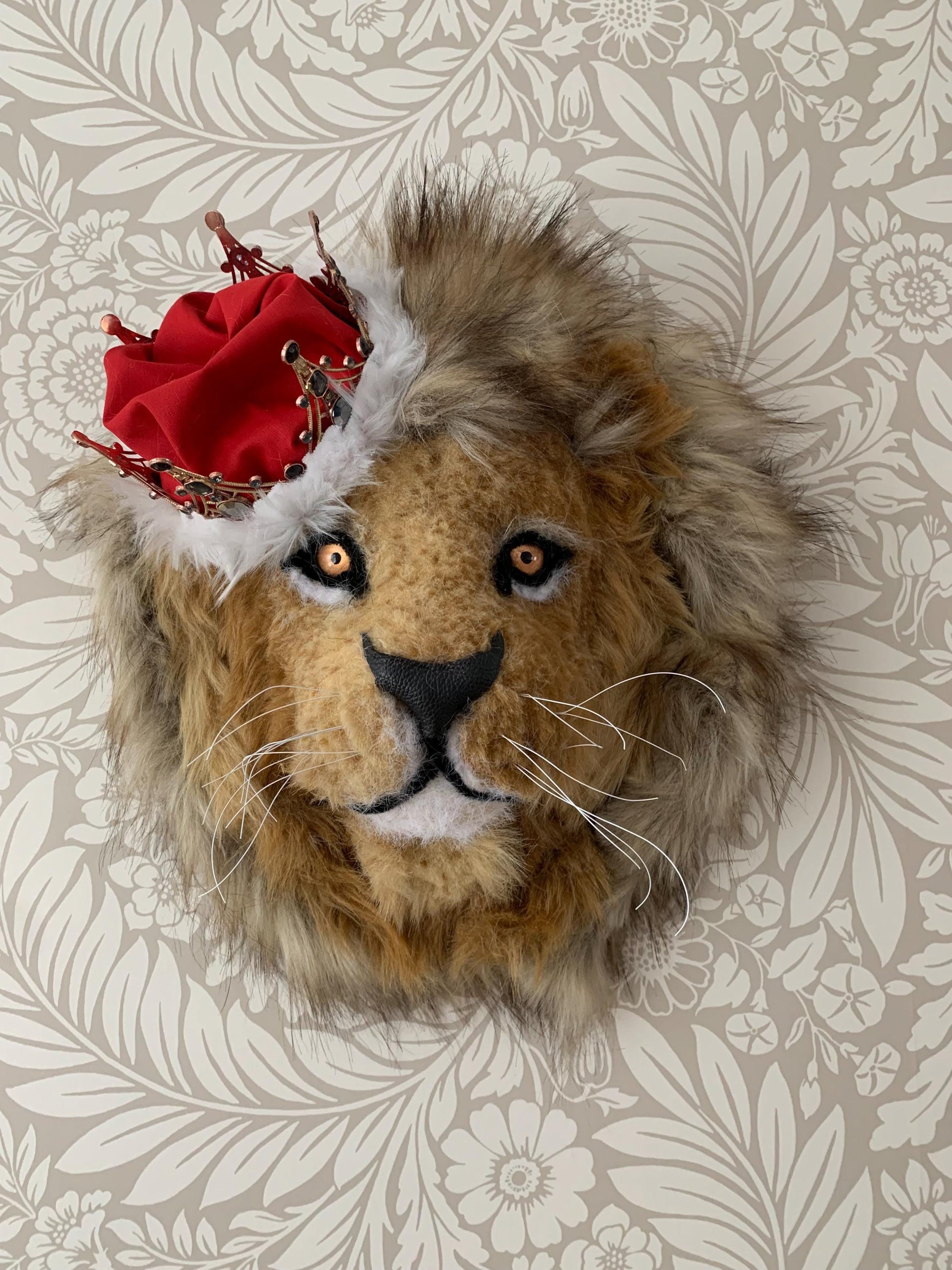 Realistic Faux Lion head wall art Faux animal heads King of the Jungle
