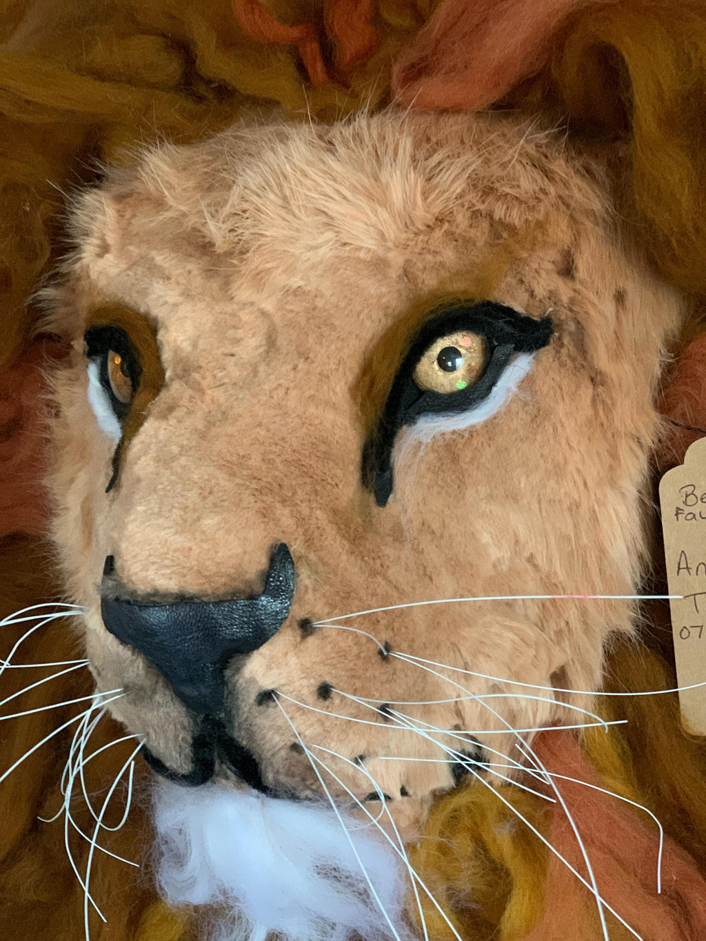 Aslam King of the jungle lion head 18” x 18 “  wall hanging faux taxidermy